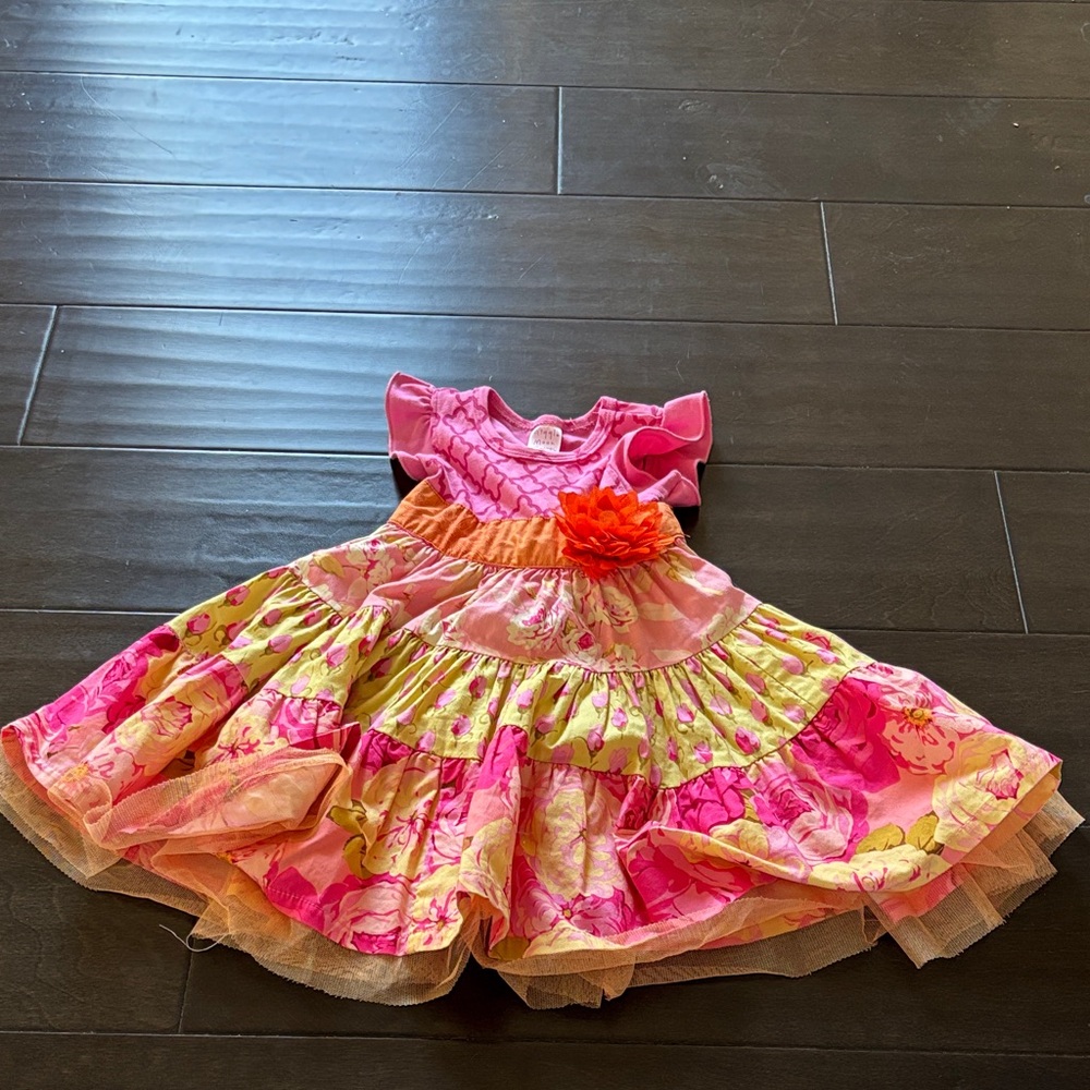 Giggle Moon Pink Patterned Dress